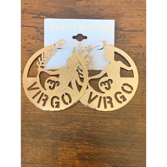No Brand Jewelry - Gold Tone Virgo 2.5" Round Earrings New